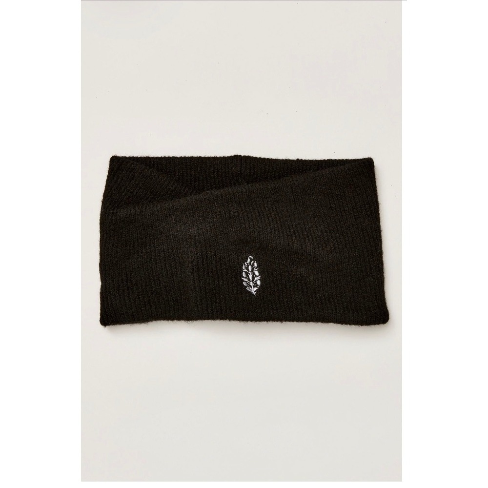 FP Movement Free People Road Runner Ear Warmers Black one size logo soft new NWT
